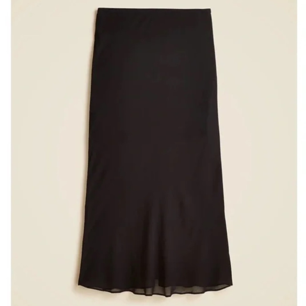 NWT J. Crew Gwyneth Skirt in Chiffon Black Size XL